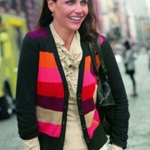 Cabi Colorful Striped Argyle Cardigan Sweater Size XS Style# 171